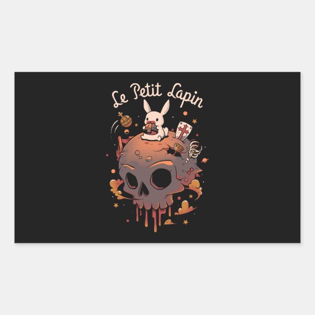 Rabbit Planet - White Bunny Prince Rectangular Sticker (Front)