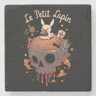 Rabbit Planet - White Bunny Prince Stone Coaster