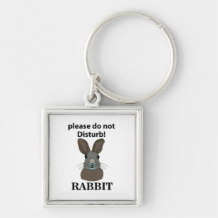 Rabbit Please Do Not Disturb Funny Rabbit Key Ring