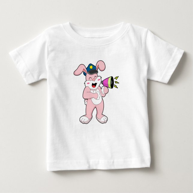 Rabbit Police officer Microphone Baby T-Shirt (Front)