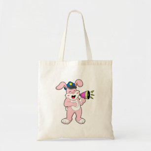 Rabbit Police officer Microphone Tote Bag