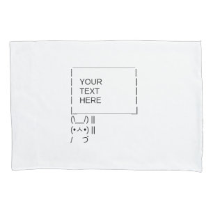 Rabbit Protest Sign / Customisable ASCII Text Art Pillowcase