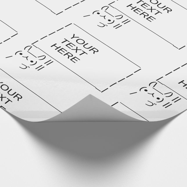 Rabbit Protest Sign / Customisable ASCII Text Art Wrapping Paper (Corner)