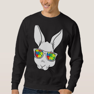 Rabbit Puzzle Piece Autism Awareness Boys Girls Ki Sweatshirt