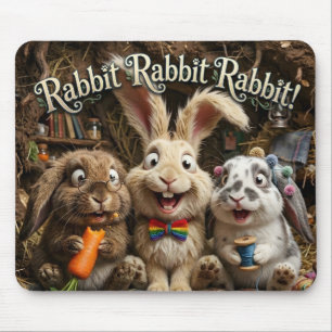 Rabbit Rabbit Rabbit Mouse Pad