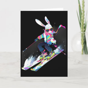 Rabbit Rabbit Skiing Skier Ski Winter Snow  Card