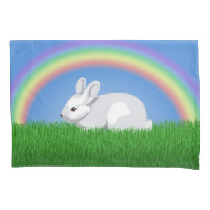 Rabbit & Rainbow Pillowcase