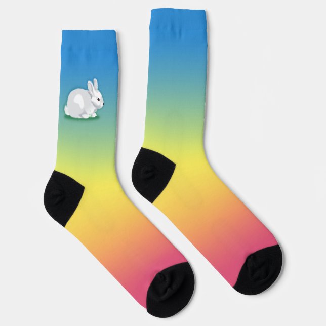 Rabbit & Rainbow Socks (Right)