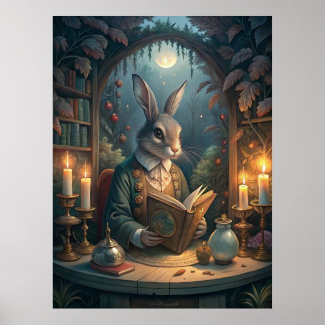 Rabbit Reading Poster (Front)
