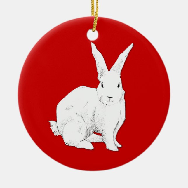 Rabbit red Ornament (Front)