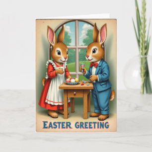 Rabbit Red Polka Dot Party Card