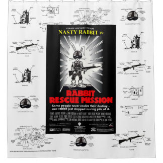 RABBIT RESCUE MISSION shower curtain