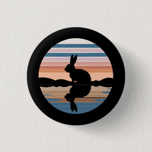 Rabbit Retro Sunset 3 Cm Round Badge