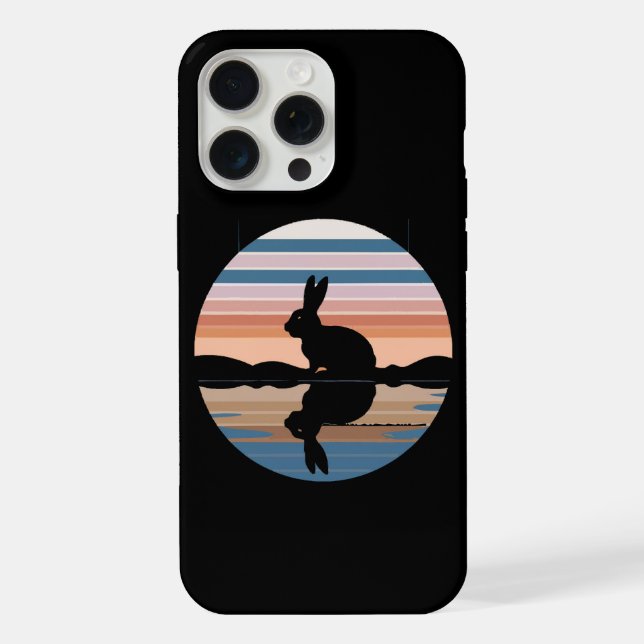 Rabbit Retro Sunset iPhone Case (Back)