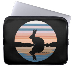 Rabbit Retro Sunset Laptop Sleeve