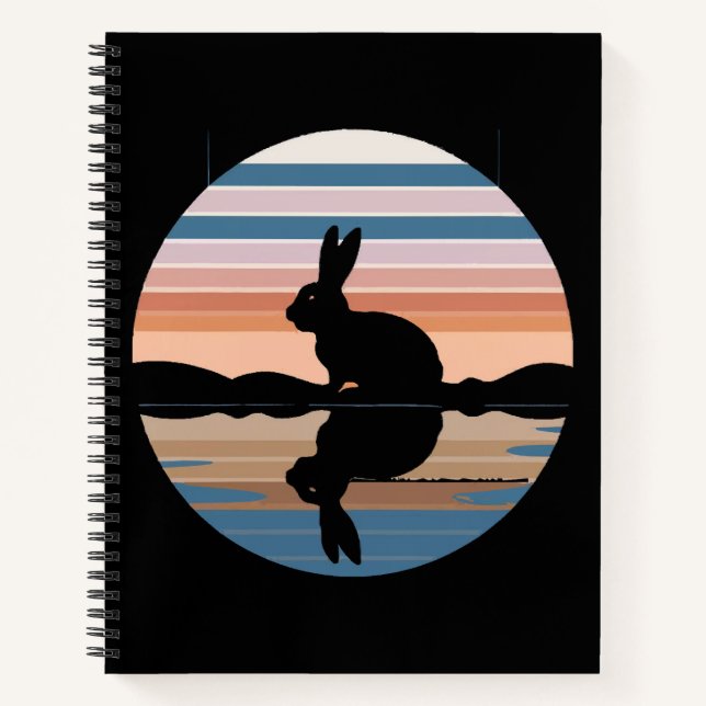 Rabbit Retro Sunset Notebook (Front)