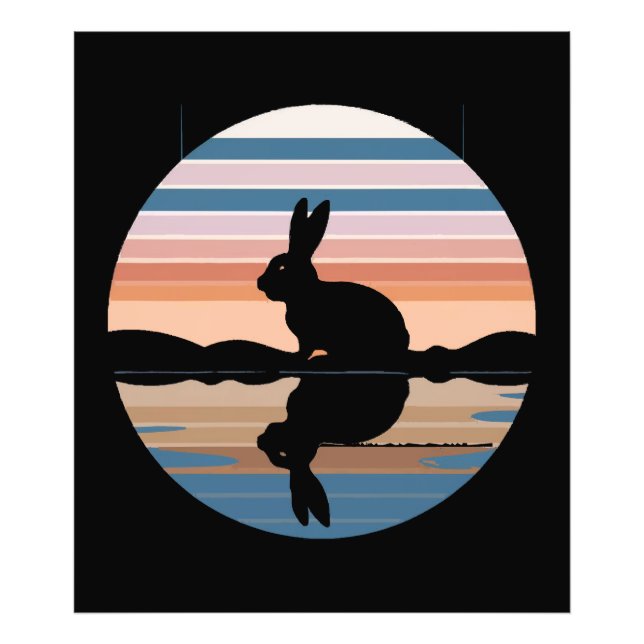 Rabbit Retro Sunset Photo Print (Front)