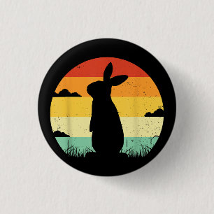 Rabbit Retro Vintage 80s Style Bunny Lover 3 Cm Round Badge