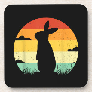Rabbit Retro Vintage 80s Style Bunny Lover Coaster
