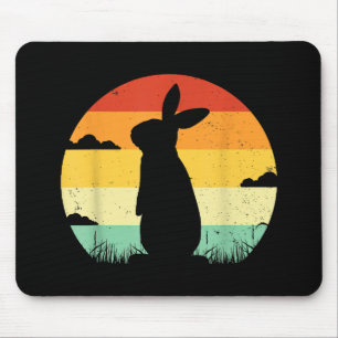 Rabbit Retro Vintage 80s Style Bunny Lover Mouse Pad