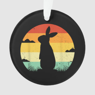 Rabbit Retro Vintage 80s Style Bunny Lover Ornament