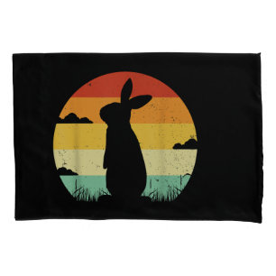 Rabbit Retro Vintage 80s Style Bunny Lover Pillowcase