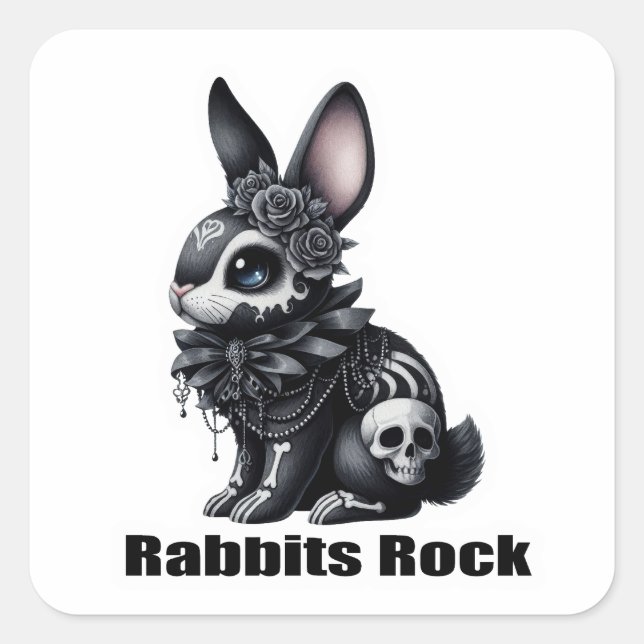 Rabbit Rock Square Sticker (Front)