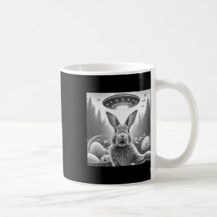Rabbit Selfie With Ufos Vintage Alien Rabbit Easte Coffee Mug