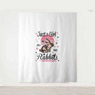 Rabbit Shirt. Just A Girl Who Loves Rabbits  Tapestry