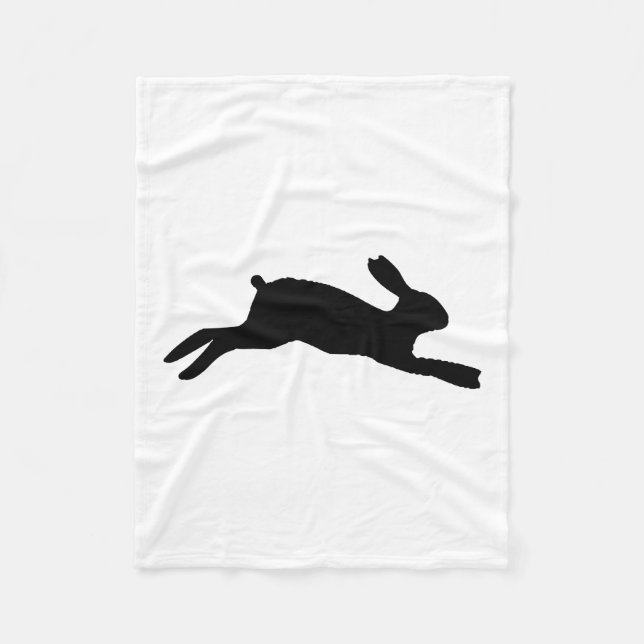 Rabbit Silhouette Fleece Blanket (Front)