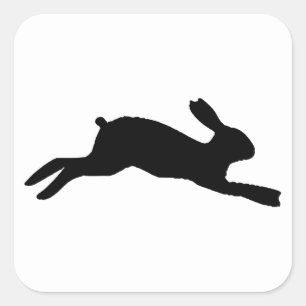 Rabbit Silhouette Square Sticker