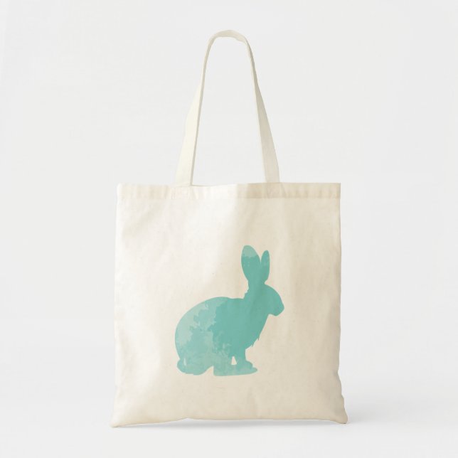 Rabbit Silhouette | Tote Bag | Teal (Front)