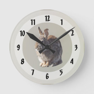 Rabbit Sitting Round Clock