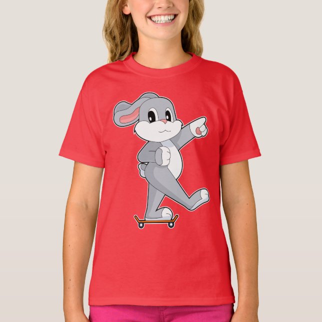 Rabbit Skater Skateboard T-Shirt (Front)