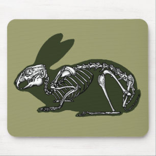 rabbit skeleton mouse pad