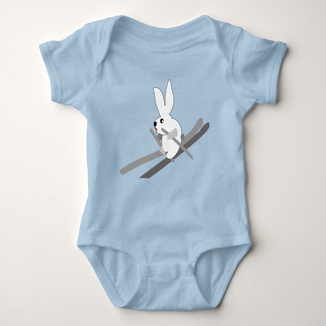 Rabbit Skier Baby Bodysuit (Front)