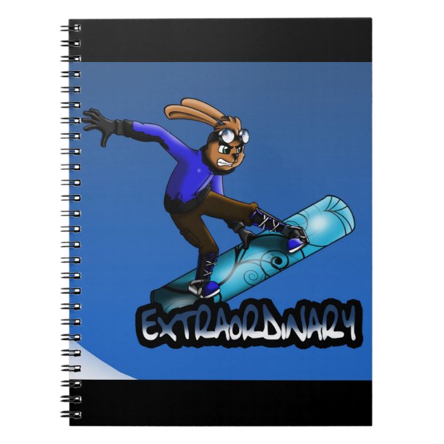 Rabbit Snowboarder Notebook (Front)
