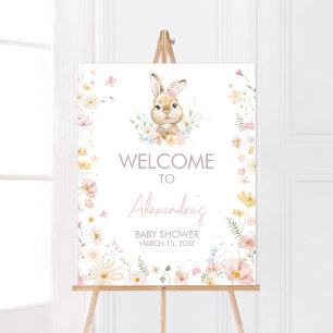 Rabbit Somebunny Baby Shower Welcome Poster