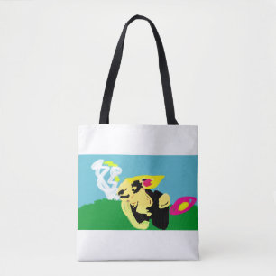 Rabbit spring tote bag
