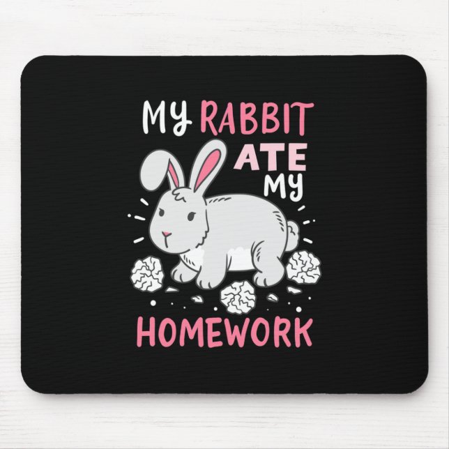 Rabbit Student Back To School Mouse Pad (Front)