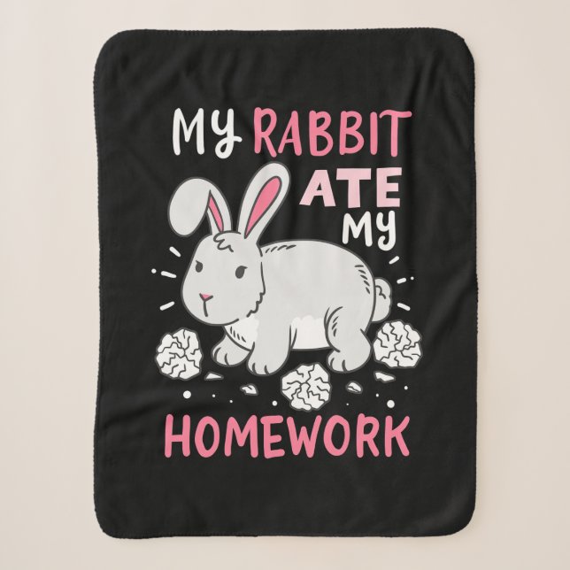 Rabbit Student Back To School Sherpa Blanket (Front)