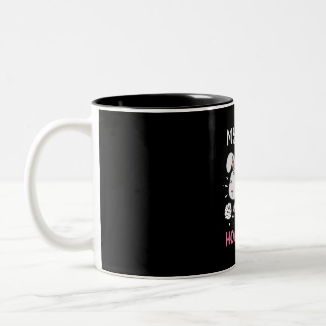 Rabbit Student Back To School Two-Tone Coffee Mug (Left)