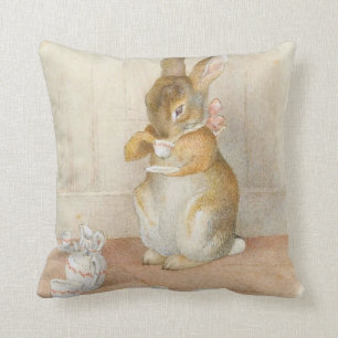 Rabbit Tea Party - Beatrix Potter Cushion