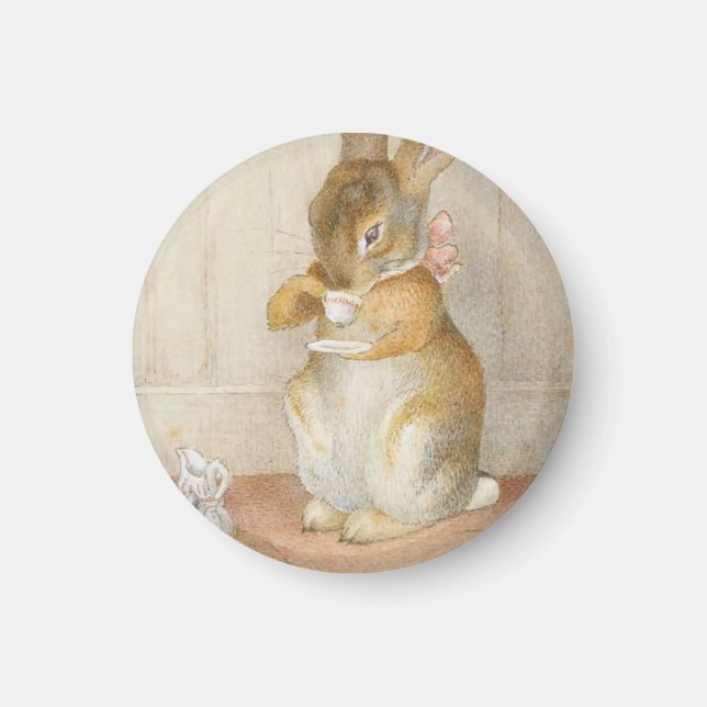 Rabbit Tea Party - Beatrix Potter Magnet (Front)
