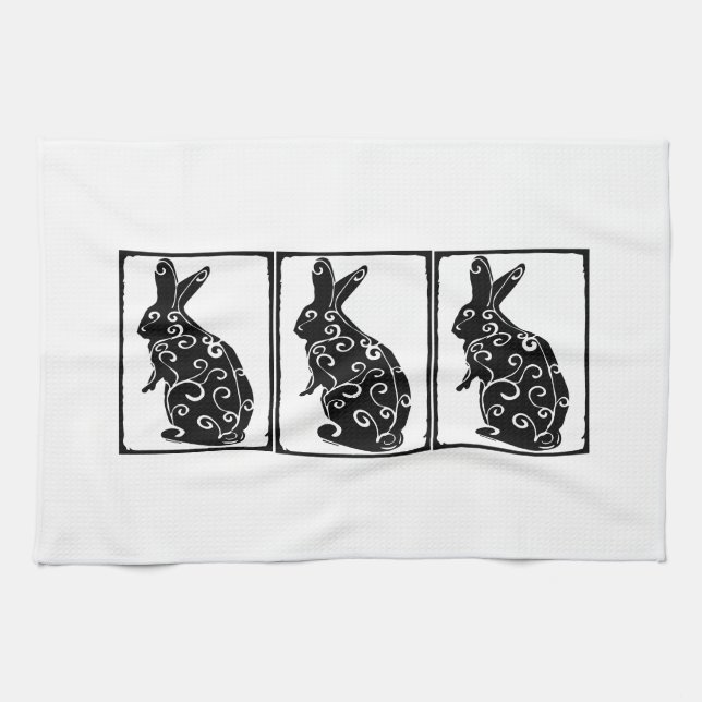 rabbit tea towel (Horizontal)