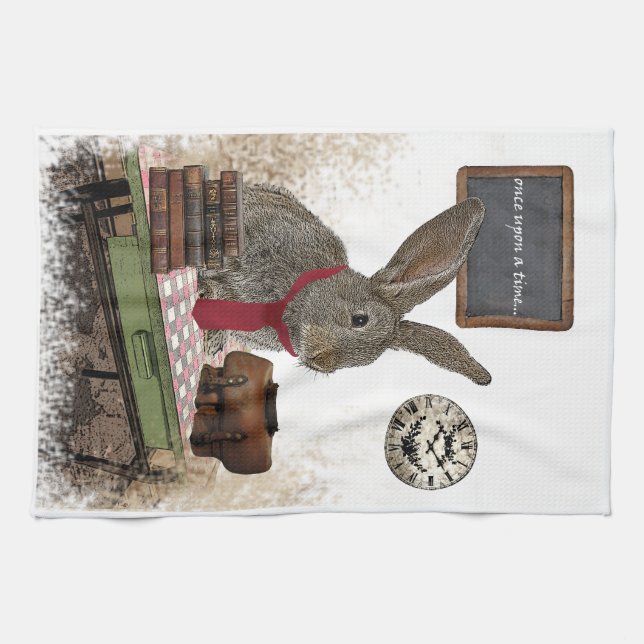 rabbit tea towel (Horizontal)