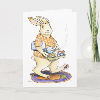 Rabbit Tea Tray Get Well card
