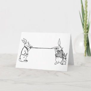 "Rabbit Telephone Line" Greeting Card