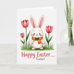 Rabbit Tulip Springtime Card