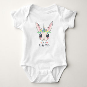 Rabbit Unicorn  with Pony Face Baby Shirt